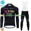 Homme Tenue Cycliste Manches Longues et Collant à Bretelles Hiver Thermal Fleece Visma Lease A Bike 2024 N001